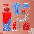 thumbnail image 6 of 12 Piece Deluxe Christmas Doll Clothes Set Santa Pajamas Sleeping Bag Scarf Dress Up Accessories for 11.81in Dolls, 6 of 6