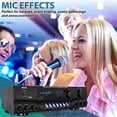 thumbnail image 5 of Pyle Amplificador de potencia de audio para el hogar de 200 W, receptor estéreo con sintonizador AM FM, 2 entradas de micrófono con eco para karaoke, gran adición a su sistema de altavoces de entreten, 5 of 5