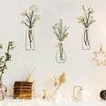 thumbnail image 6 of 3 Pcs Metal Flower Wall Decor, Vase Wall Art Home Decor for Living Room Bathroom Bedroom, Beige Gold, 6 of 6