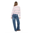 thumbnail image 5 of Forever 21 Women's Pink & Grey Preppy Sweater, Rugby Stripe Design for Cozy Fall Layering, XS, 5 of 6