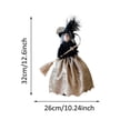 thumbnail image 4 of Halloween Witch Hanging Ornament Feather Hat Straw Broom Party Wall Door Fireplace Mantel Decor Prop, 4 of 5
