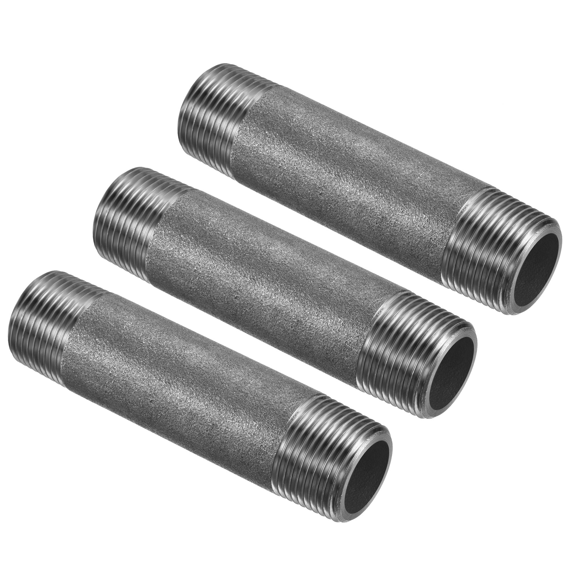 Uxcell 4" 3/4 NPT Carbon Steel Male Threaded Cast Double Fitting Short