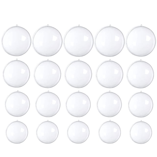 40 Uds. De bolas rellenables de plástico transparente para manualidades, adornos, bolas de Navidad para decoración artesanal