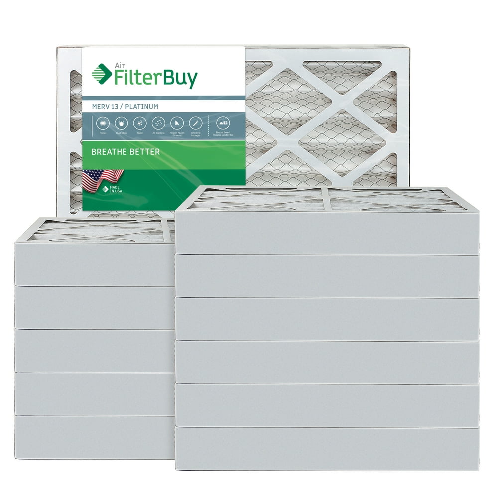 FilterBuy 16x25x4 MERV 13 Pleated AC Furnace Air Filter, (Pack of 12