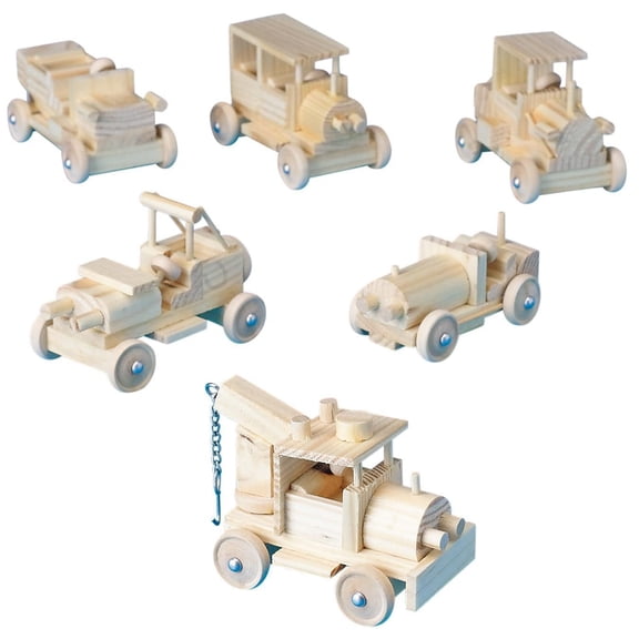 Unfinished Classic Cars of Yesteryear, Unassembled (Set of 6)
