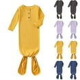 thumbnail image 4 of Newborn Baby Boys Girls Knotted Gown Soft Cotton Infant Sleeper Baby Sleep Gown Coming Home Outfit 0-6 Months, 4 of 4