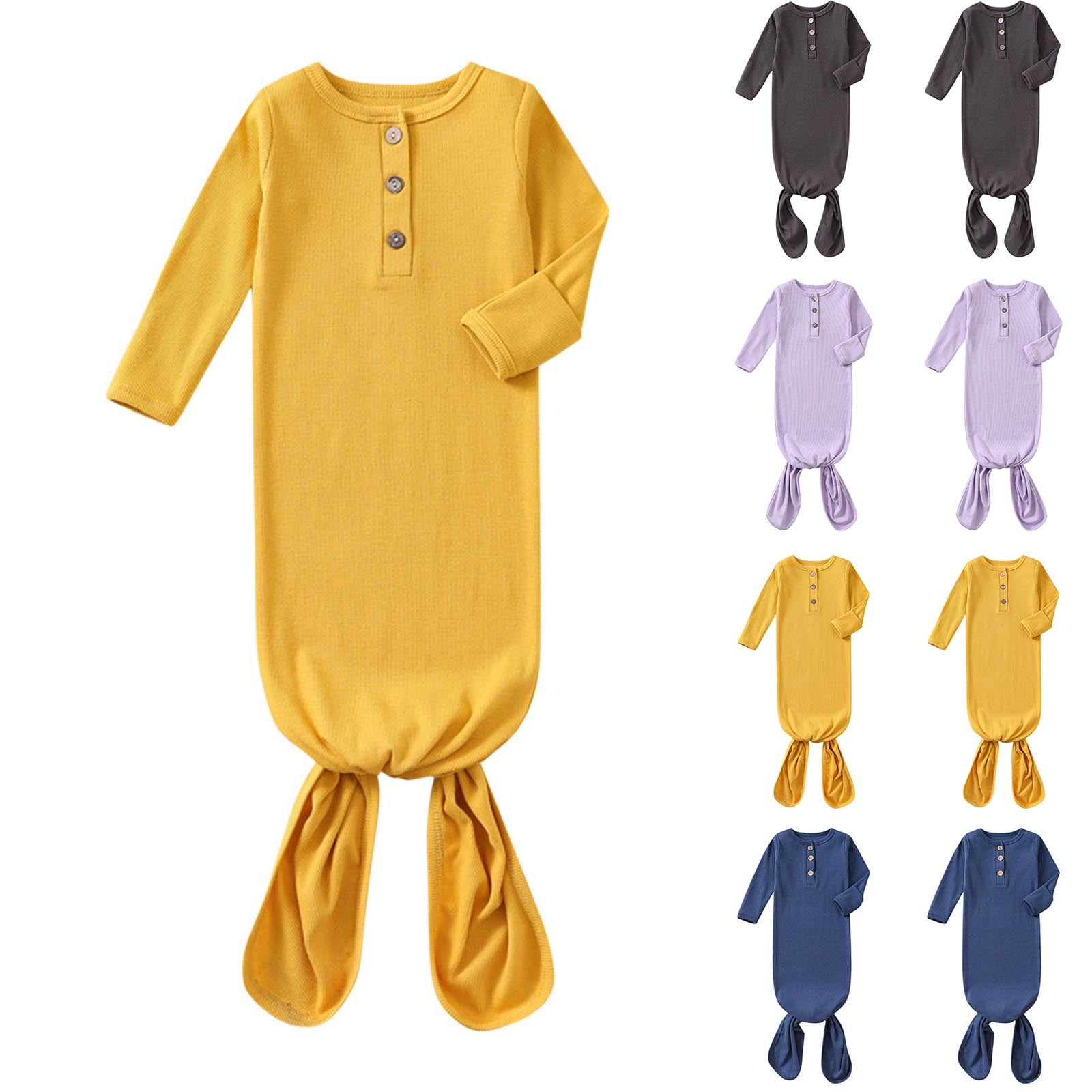 Hvobtty Toddler Long Sleeved Rompers, Toddler Spring and Fall Rompers, Kids Sleeping Bag Swaddling Cloth Spring Fall Newborn Jumpsuit Kick and Pajamas Both Male Female Babies Yellow 0-6 Months