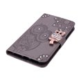 thumbnail image 3 of Feishell Samsung S20 Case Owl Pattern Glitter Sparkly Gems Shockproof PU Leather Wallet Cover Flip Stand Card Slots Magnetic Diamond Bling Folio Case for Samsung Galaxy S20, Gray, 3 of 7