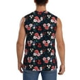 thumbnail image 4 of Lsque Rose Flowers Print Men's Cotton Blend Sleeveless Muscle Shirts (S-3XL)- Moisture Wicking, Odor Protection, UPF 30+,XX-Large, 4 of 8