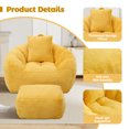 thumbnail image 4 of Aukfa Giant Bean Bag Chair,Lounge Chair Floor Lazy Sofa Bed with Ottoman & Pillow,Yellow, 4 of 8