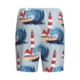 thumbnail image 2 of Lsque Beacon In The Huge Waves Of The Surf Mens Sleep Pajama Shorts,Short Pajama Pants, Cotton Ultra-Soft Knit-Medium, 2 of 9
