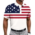 thumbnail image 2 of BRGZLK Mens Golf Shirts 250 Anniversary USA Shirt Summer Trendy Short Sleeve Turn-Down Collar Tees Loose Fit Patriotic Tops White A 3XL, 2 of 5