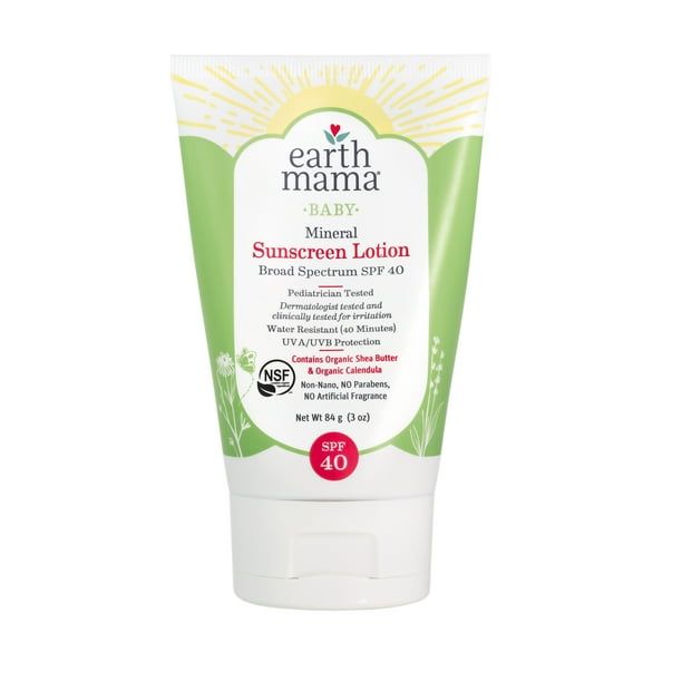 Earth Mama Organics Baby Mineral Sunscreen Lotion SPF 40