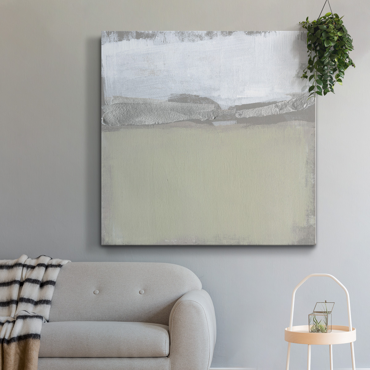 Wexford Home Silver Ribbon Horizon II-Premium Gallery Wrapped Canvas, 40" x 40" - Ready to Hang