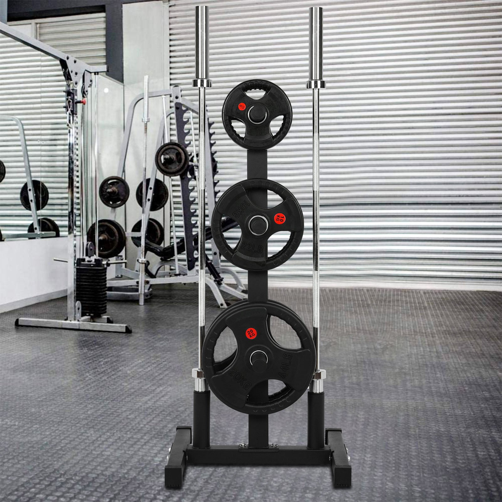 Barbell Rack Olympic Weight Plate Rack for 2in Plates Vertical Bar Holder for Home Gym 
