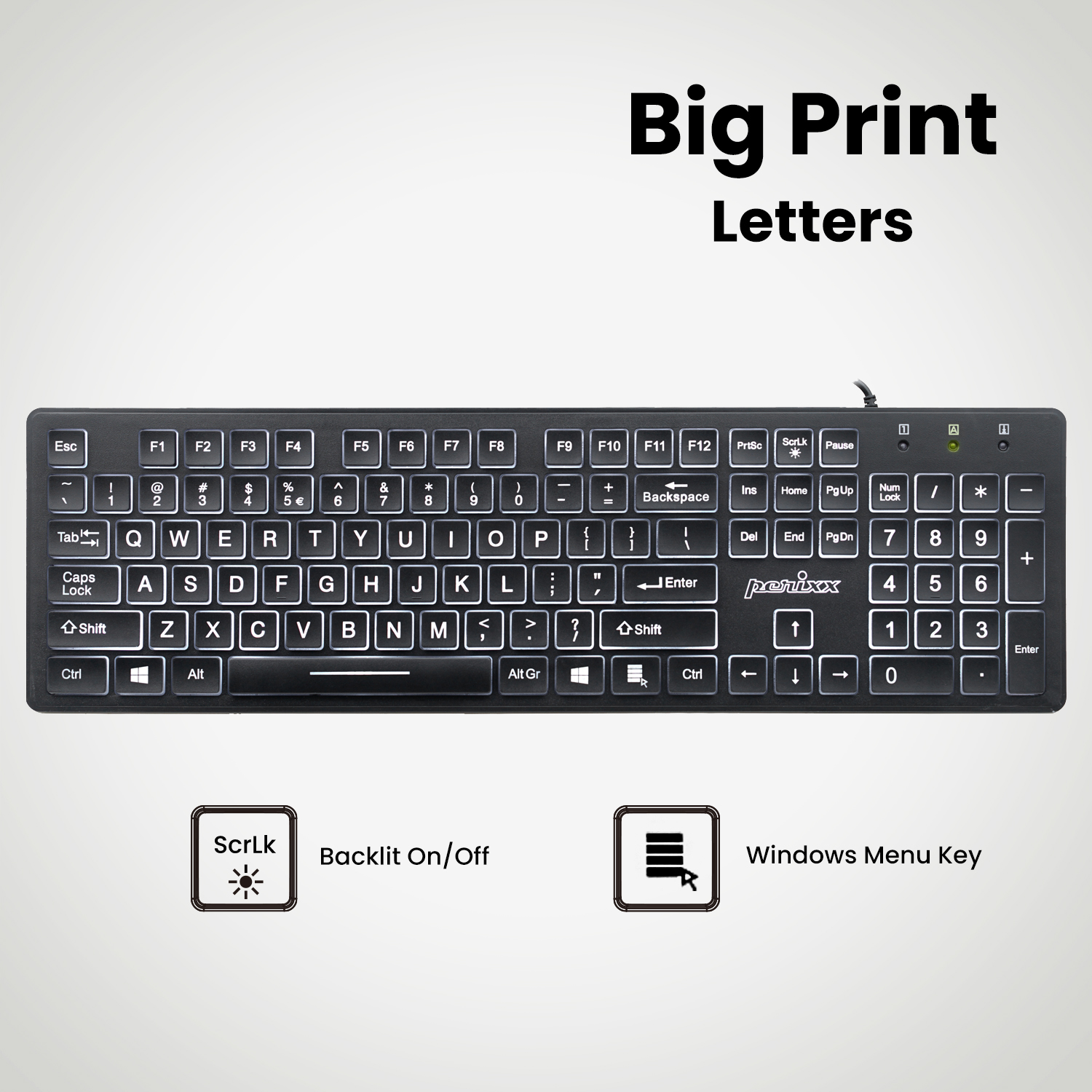 Perixx Periboard-317 Wired Backlit USB Keyboard photo 2