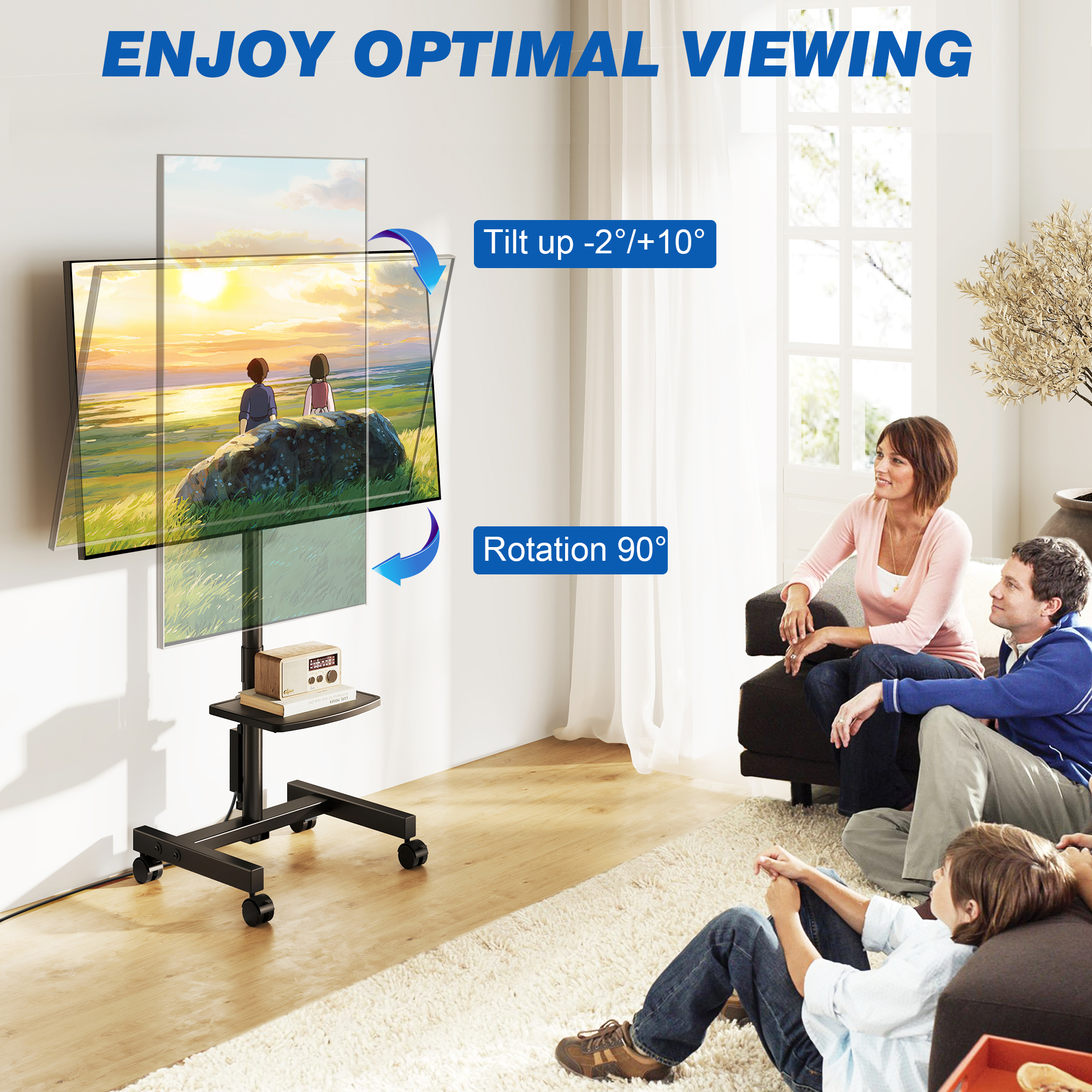 RTVR Rolling Mobile TV Stand for 13-50" TVs photo 3