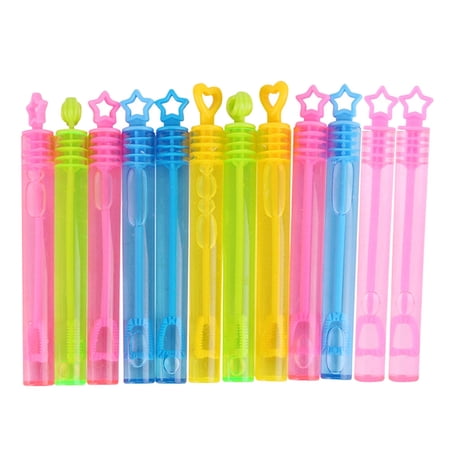 12Pcs Kids Bubble Wands Beach Style Fruit Shaped Colorful Bubble Sticks Summer Toy Party Favor Bubble Maker (Random Color and St