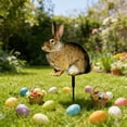 thumbnail image 5 of Honmine Bunny Decorative Garden Stake, Realistic Rabbit Yard Art Ornament, Portable Lawn Decor for Landscapes, Spring Outdoor Accent, 5 of 6