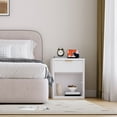 thumbnail image 3 of Luku Fluted Nightstand with Charging Station, Modern Bedside Table with 1/2/3 Drawers & Open Storage, Metal Handles, Curved Edge, for Bedroom & Living Room, 3 of 6