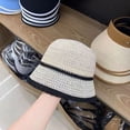 thumbnail image 5 of CoCopeaunts Summer Knitted Bucket Hats For Female Colorblock Womens Hip Hop Cap Men Foldable Bob Fisherman Hat Outdoor Travel Gorros Panama, 5 of 6
