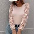 thumbnail image 4 of Otoño Invierno Suéter Ahueca Hacia Fuera Manga Larga Cuello Redondo Elástico Jersey Camisa De Punto para Mujer Albaricoque XL, 4 of 7