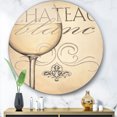 thumbnail image 3 of Designart 'French Chateau White Wine II' Glam Metal Circle Wall Art, 3 of 3