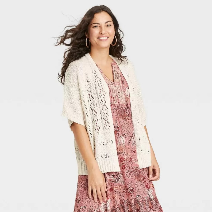 Women's Cardigan Knox Rose Ivory Damask M