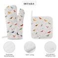 thumbnail image 4 of Watercolor Bird Oven And Pot Holders Sets, Heat Resistant Pads Kitchen Decor for Cooking Baking BBQ Grilling, Christmas Kitchen Gifts, 4 of 6