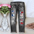 thumbnail image 3 of Vedolay Women's Wide Leg Jeans Plus Size Denim Pants for Women Distressed Stretchy Ripped Hole Jeans Grey,2XL, 3 of 4