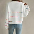 thumbnail image 4 of Texiao Fall Sweaters for Women 2025,Women's Striped Oversized Drop Shoulder Knit Pullover Sweater, 4 of 7