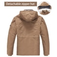 thumbnail image 3 of Lavenicole Winter Jackets for Men Fleece Lined Cotton Outdoor Winter Cargo Coats with Multi Pockets Khaki L, 3 of 6