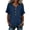 01 Navy, variant on Ruffle Hem Linen Shirts for Women Short Sleeve Summer Loose Button V Neck Business Casual Tops Dressy Blouses