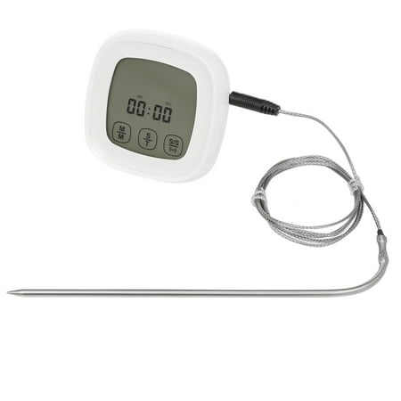 Digital Meat Thermometer LCD Touchscreen Barbecue Timer Food Cooking Thermometer Probe Steak BBQ Temperature Gauge Kitchen Cooking (Best Temperature To Bbq Steak)
