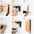 thumbnail image 4 of 2 soportes de estante plegables de 300 mm, soporte plegable para estante de pared, soporte plegable resistente, soporte de consola plegable negro para estante de pared de mesa, capacidad de carga de, 4 of 5