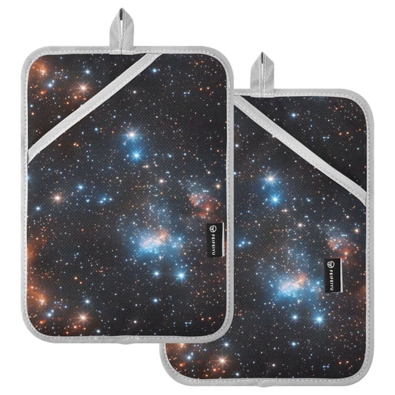 Ryvnso Starry Sky-b1 Pattern Oven Mitts Heat Resistant Pot Holders Set of 2 Hot Pads