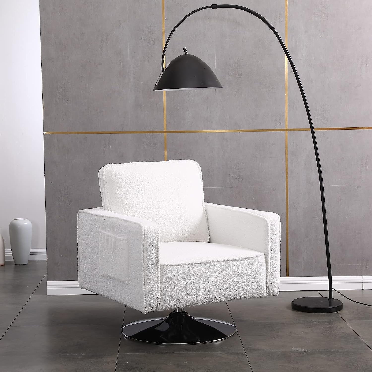 Tabaray Teddy Swivel Chairs,Oversized Comfy Armchair,Teddy Fabric