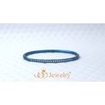 thumbnail image 6 of 555Jewelry Stainless Steel & Cubic Zirconia Hinged Oval Cuff Bangle Bracelet for Women, Blue, 6 of 8