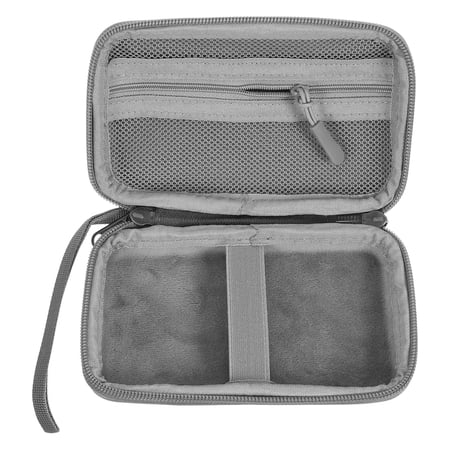 PAMINGONO Compact Grey Hard Drive Storage Bag with Cable Organizer for Travel and Electronics