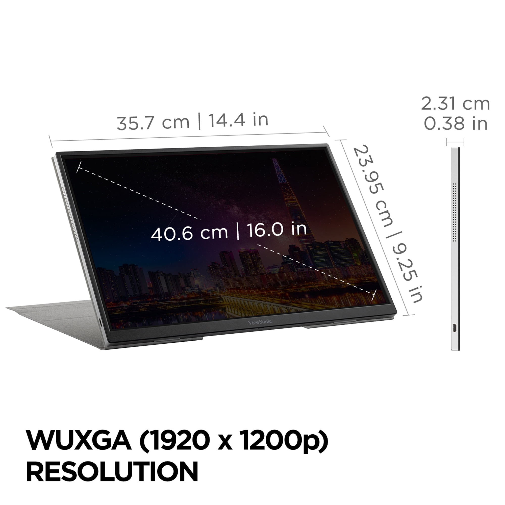 ViewSonic VG1656N 16" 1200p IPS Wireless Portable Monitor