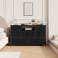 thumbnail image 4 of Tuekys Dresser TV Stand with Storage for 50'' TV, Bedroom TV Table Dresser with 8 Drawers,Power Outlet and LED, TV & Media Console Table Furniture for Living Room, Black, 4 of 10