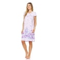 thumbnail image 2 of Lati Fashion Women Nightgowns Short Sleeve Female Nightgowns & Sleepshirts Purple L, 2 of 4