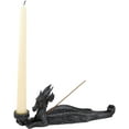 thumbnail image 3 of Ebros Gothic Stony Dragon Incense Burner and Candle Holder Figurine 10" Long, 3 of 7