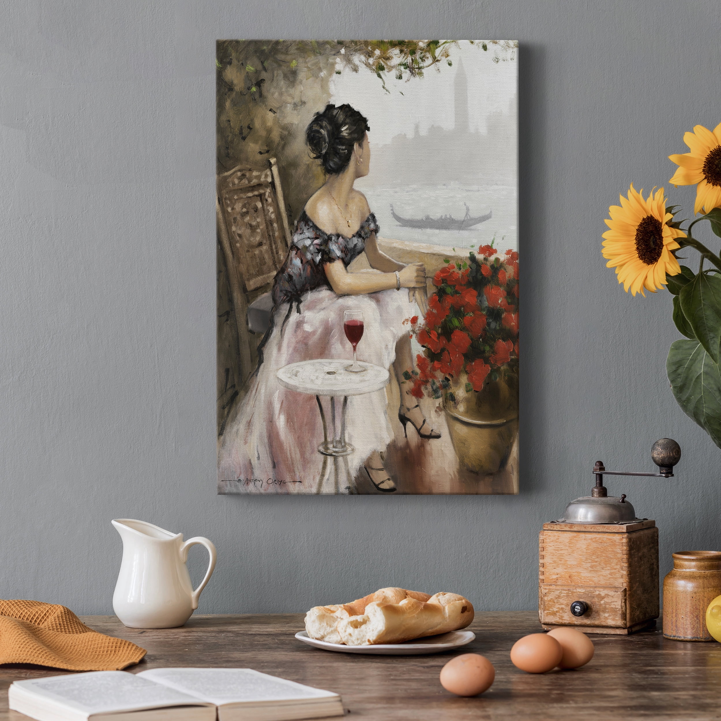 Afternoon On The Canal Premium Gallery Wrapped Canvas - Ready to Hang - 24 x 36