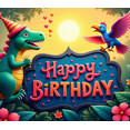 thumbnail image 4 of Cartoon Dinosaur Birthday Banner Colorful Animal Party Backdrop for Kids Celebration Indoor Decoration Birthday Party, 4 of 7
