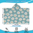 thumbnail image 2 of Teal Daisy Flower Golden Centers Pattern Hooded Bath Towel，60"x35" for Ages 3 To 12 Kids, Quick Dry Lightweight Soft Microfiber Hood Beach Towel Cover Up for Kids, 2 of 7