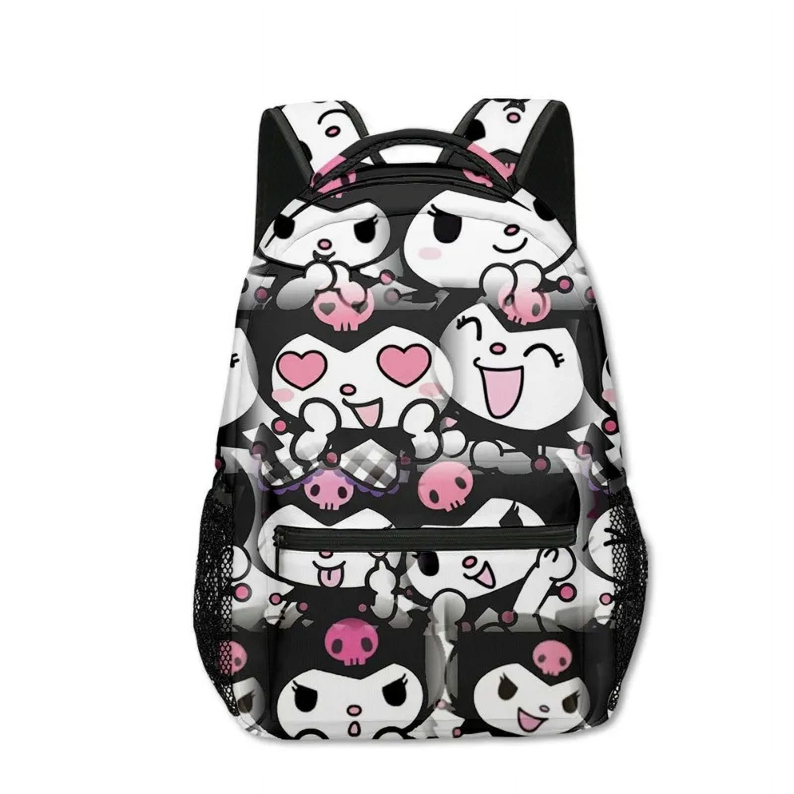 MINISO Printing Peripheral Sanrio Kuromi Kuromi Primary and Secondary School Students Anime Backpack Cartoon School Bag Mochila