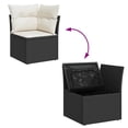 thumbnail image 5 of vidaXL Garden Sofa Set Black PE Rattan Large Adjustable Armrests, 5 of 6