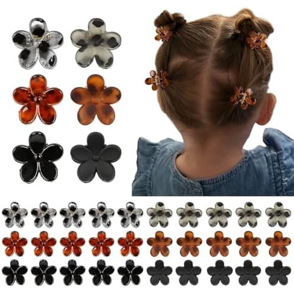 36 count Small Hair Clips Mini Flower Hair Clip for Women, Non Slip Hair Claws for Thin Hair, Cute Boho Flower Hair Accessories for Girls , Style A