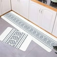 thumbnail image 2 of Kitchen Rugs and Mats,Navy Blue Vintage Pattern Farmhouse 2 Piece Anti Fatigue Area Runner Rug Set Comfort Standing Floor Mat,Boheo Tribal Stripes White Non Slip Absorbent Doormats for Laundry, 2 of 6